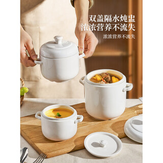 Tuojin jingdezhen ceramic water-proof stew household soup cup with lid steaming cup steamed egg bowl earthen pot stew pot for one person, one cup for multiple purposes