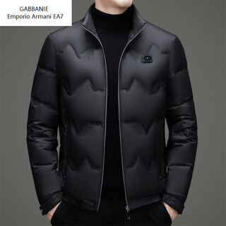 Emporio armani ea7 armani 2026 winter new men's down jacket middle-aged business casual high-end short stand-up collar white duck down jacket black 2xl 185 140-155jin jin is equal to 0.5 kg