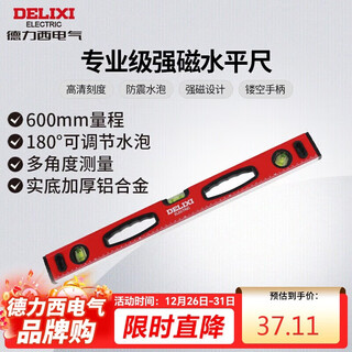 Delixi electrical level small mini balance ruler aluminum alloy mechanical bubble with magnetic ruler 600mm