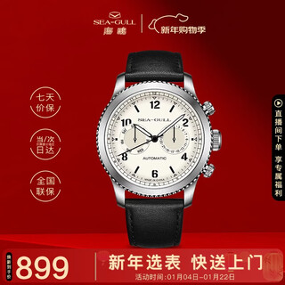 Seagull (seagull) watch men's automatic mechanical watch calendar week dual time zone luminous men's watch birthday gift 6183 white plate