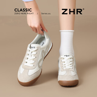 Zhr moral training shoes for women 2026 spring new style versatile flat bottom lightweight fashionable casual sports shoes for women bt239 beige 35