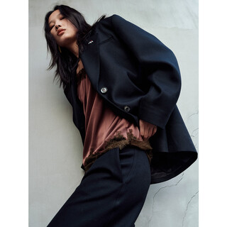 Marius elite wardrobe | skyline japan imported nikke wool silhouette off-shoulder three-button suit/trousers black suit xs ready stock