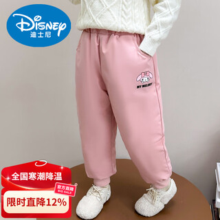 Disney down pants girls outerwear winter melody children's warm cotton pants fashionable baby girl white duck down thickened pants purple 100 cm (recommended height 90-98cm)