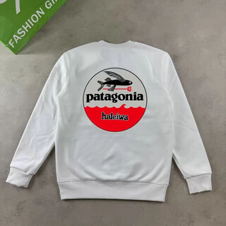 Pata bata spot american trendy brand pata25 new autumn and winter flying fish limited edition couple model men and women round neck white xs