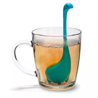 Super design israeli loch ness monster baby tea leak nessiebaby tea maker tea filter blue water monster does not include cup food grade silicone resistant to boiling water