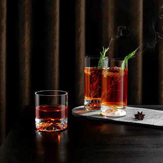 Rock s non-lead crystal glass tumbler 350ml set of 6 pieces