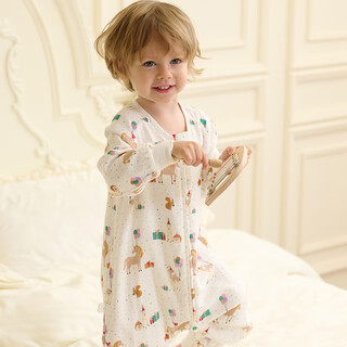 Nest designs baby sleeping bag bamboo cotton gauze split leg sleeping bag baby anti-kick quilt four layers - elf party 110cm (recommended height 100-110cm)