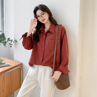 Ives (itisf4) paris institute fake two-piece festive temperament shirt for women to wear in spring, unique and beautiful top red l