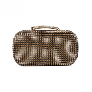 Aoyanlai temperament dinner bag, evening dress, versatile banquet diamond-encrusted cross-body bag, ladylike dress clutch bag for women, gold - diamonds on both sides_red envelope for mobile phone