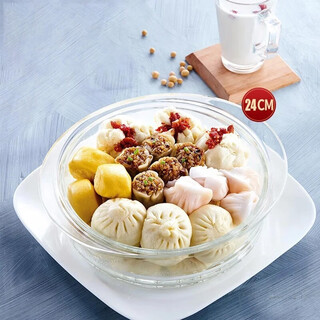 Corning tableware 24cm glass steamer, crystal glass pot, heat-resistant glass steamer, steamer