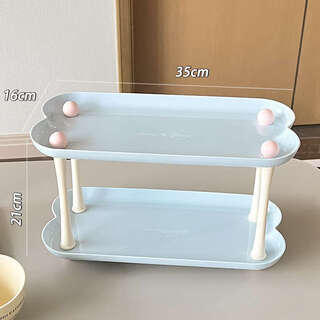 Yusenyi high-value product storage rack dressing table desktop entrance hall perfume storage skin care product countertop organizing box square style sea salt blue