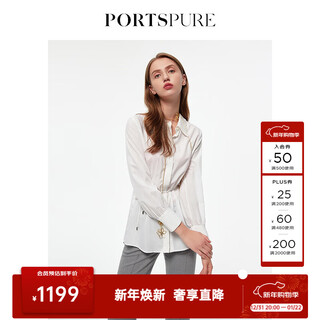 Portspure women's spring and summer new long-sleeved shirt rt3b040ewd042 bright white m