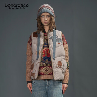 Dayiyan stand collar cartoon patch embroidered down vest for women 2025 winter new layered thermal vest short loose hunting khaki s