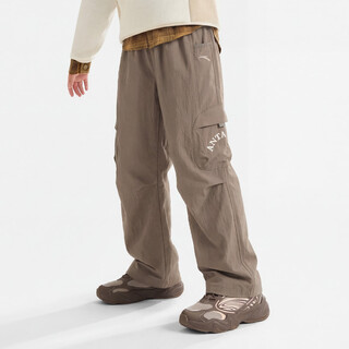 Anta (anta) children's long pants for girls and boys 26 spring spring wwf outdoor series rubber tough technology wide-leg sports pants american brown-2 130