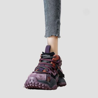 Sustyle luxury high-end brand small height increasing red dad shoes for women 2025 winter new high-top sports shoes purple 36