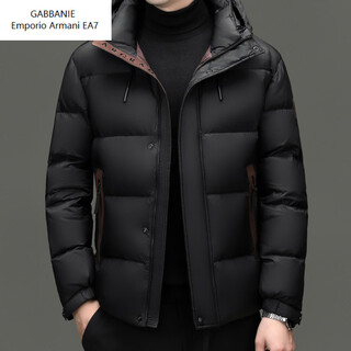 Emporio armani ea7 armani winter business casual down jacket men's thickened bread coat warm jacket young and middle-aged men's short duck black m suitable for 100-125jin jin equals 0.5 kg