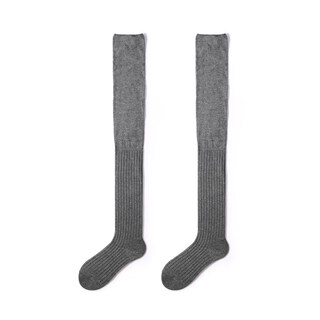 Pami (pami) miu knee-high socks, black socks, women's spring and summer boots, long legs, high non-slip gray jk stockings, gray_70cm knee-high socks, one size fits all, suitable for sizes 36-39