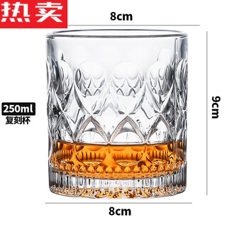 Tuojin german imported quality whiskey glass foreign wine glass crystal glass ins style nordic classical octagon household wine replica cup 250ml