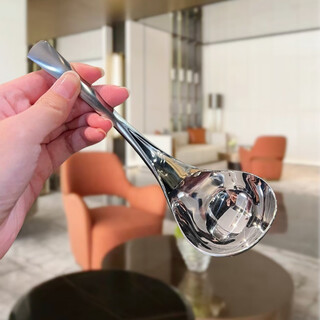 Waniot stainless steel long handle spoon office coffee spoon dessert creative mixing spoon rice spoon teaspoon spoon long soup spoon exclusive edition square tail deepened soup spoon 1