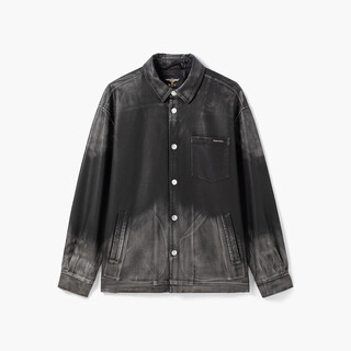 BOY LONDON秋季情侣款长袖立体字母渐变覆古风彷皮外套 灰色 XS