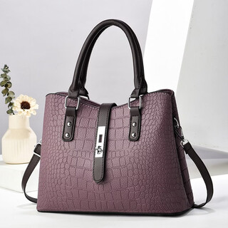 Woodpecker (tucano) mother bag for women 2026 new light luxury women's bag handbag women's versatile fashion mature middle-aged one-shoulder cross-body purple crocodile pattern