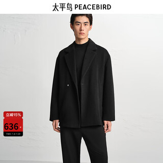 Peacebird men's shopping mall same style coat winter new double-sided wool coat b1aae4210 black 1 xl
