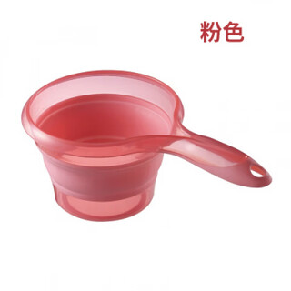 He jiagong silicone water ladle japanese silicone foldable ladle creative water ladle baby shampoo cup bath spoon long handle flower pink
