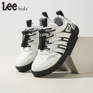 Lee kids children's sports shoes 2026 spring new boys' outdoor hiking shoes one-leg women's running versatile casual running shoes black and white 34