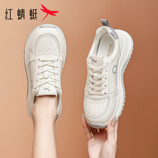 Red dragonfly women's shoes 2026 spring new casual sports shoes women's thick-soled small white shoes large size versatile lightweight running travel shoes exb160632 white gray 35