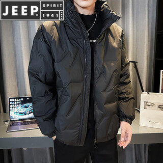 Jeep spirit leichte metallgraue daunenjacke herrenjacke stehkragenjacke 2025 neue winter-daunenjacke hübsches schwarz m empfohlen 110jin jin entspricht innerhalb von 0,5 kg