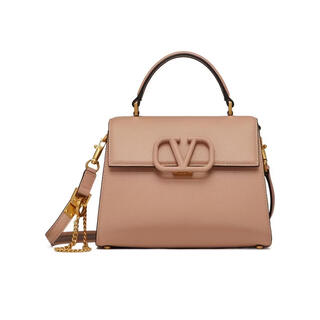 Valentino (valentino) women's handbag daily carry shoulder cross-body lightweight storage fashion accessories calfskin grained leather nude color one size