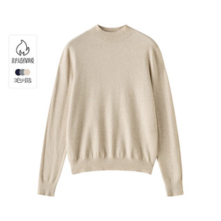 Yinman 2025 autumn and winter basic versatile solid color bottoming half turtleneck sweater pullover sweater for women floral camel m