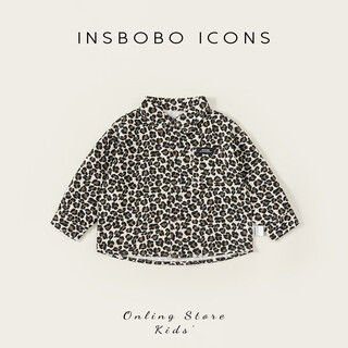 Insbobo boys' shirts 2026 spring new children's shirts boys' fashionable and handsome tops children's clothes spring clothes black panther pattern 80