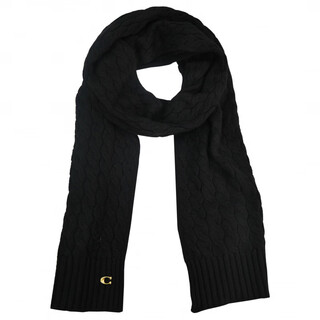 Coach logo - velvet scarf unisex couple style black default f