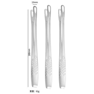 Tuojin german imported high-quality barbecue tongs 304 stainless steel household korean barbecue anti-scalding food steak korean material silver large 304 stainless steel barbecue tongs (pack of three)