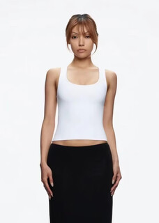 Spot tankair hot girl tight-fitting high-elastic square collar i-shaped vest for women fitness quick-drying sports short top white xs