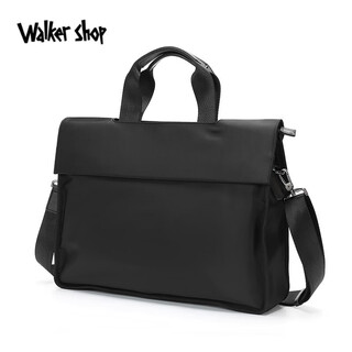 Walker shop men's business briefcase simple versatile handbag commuting casual computer bag multifunctional crossbody bag black default
