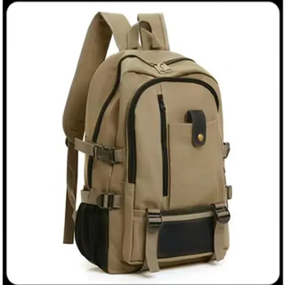 Shouli tool bag backpack construction site wear-resistant canvas men's tool backpack large capacity wear-resistant backpack simple book dark khaki large size
