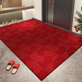 Junyuexi horse year red entrance door mat 2025 new style housewarming entry door mat door anti-slip dirty resistant door carpet lanmeng-14783 120cm*180cm flat carpet surface for easy care