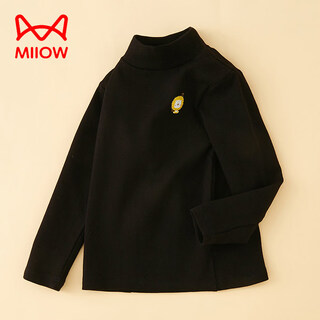 Miiow 2026 new children's bottoming shirt autumn and winter tops boys and girls half turtle collar long sleeve t-shirt category a baby autumn clothes 14006 - carbon crystal black category a pure cotton 100 height 85~90cm