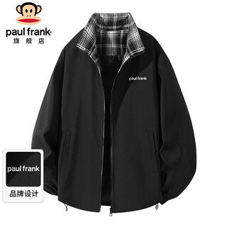Paul frank jacket men's winter loose stand collar bomber jacket men's casual sports top men's black xl