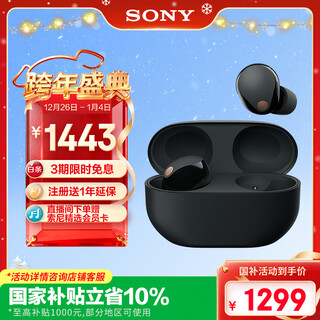 Sony (sony) wf-1000xm5 government subsidy true wireless bluetooth noise canceling headphones new generation noise canceling beans smart ai bluetooth 5.3 black new year’s gift new year’s day