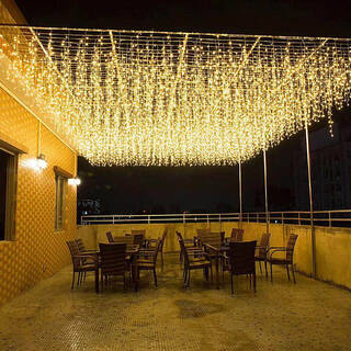 Yusenyi star lamp small color lamp flashing lamp string gypsophila lamp ice bar lamp curtain lamp waterfall lamp ceiling decorative lamp warm white high brightness includes flasher engineering intensive model 40 meters long and drooping 0.4 meters