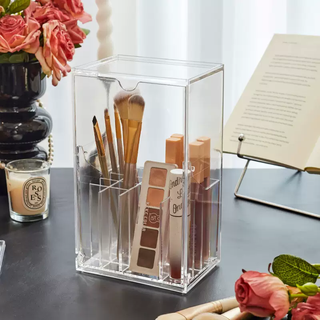 Yusenyi high-end makeup brush storage box, dustproof brush storage box for dressing table, youjiale transparent dustproof (makeup brush) storage box, 3 pieces