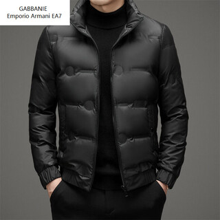 Emporio armani ea7 armani down jacket short men's winter stand collar 2026 new fashion casual light thin thickened white duck down outer black high quality m recommended 100-115 jin jin equals 0.5 kg to wear