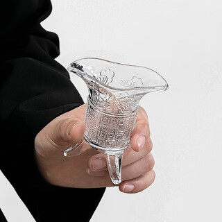 Pupan ancient imperial cup retro glass jue cup wine glass white wine cup three-legged cauldron cup qin shihuang tea cup emperor cup - 1 liang - single