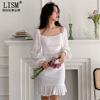 Lism designer international light luxury brand white dress can be worn at ordinary times 2026 new spring short style lady style white m