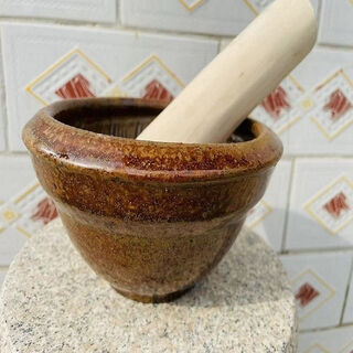 Fantasy jiangxi yongfeng specialty earthenware garlic pounder garlic mortar old-fashioned garlic pounder + wooden stick