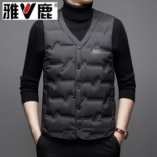 Yalu new winter down vest men's large size warm vest middle-aged and elderly wear lightweight vest jacket inner liner black m 90-105jin jin is equal to 0.5 kg