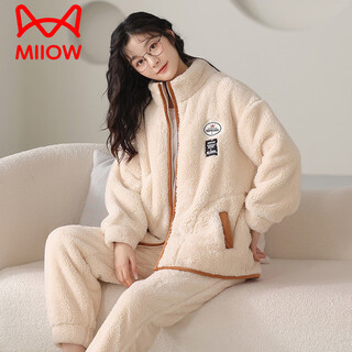 Catman coral velvet pajamas for women in autumn and winter thickened and velvet to keep warm 2026 new cartoon bear can be worn as home clothes miiowayx9506 women's model one size (m) suitable for 80-100jin jin equals 0.5 kg